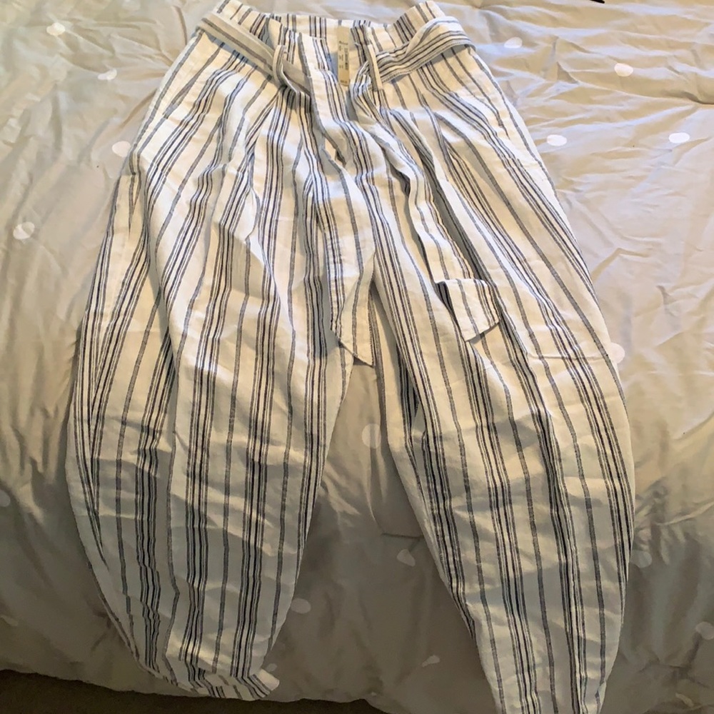 Madewell striped paperbag pants